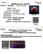 Load image into Gallery viewer, 4.95/CT Natural Indian Ruby with Govt. Lab Certificate (1221)