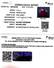 5.75/CT Natural Neo Burma Ruby with Govt. Lab Certificate (5661)