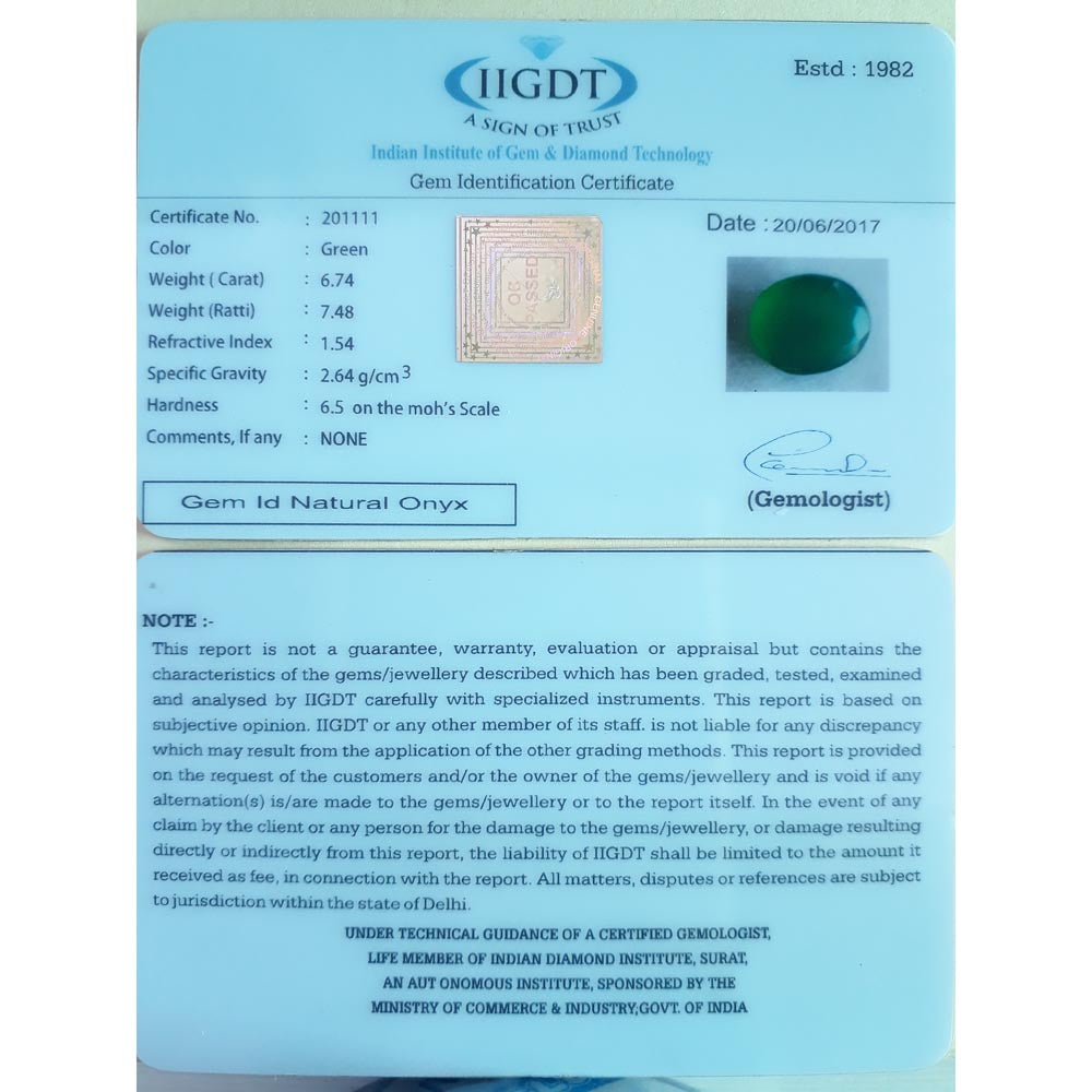 6.74/CT Onyx Stone for Better Focus