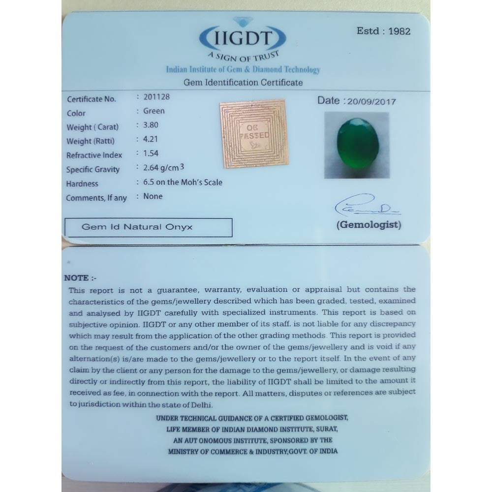 3.80/CT Onyx Stone for Daily Wear