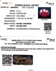 7.49/CT Natural Mozambique Ruby with Govt. Lab Certificate (RUBY9T)