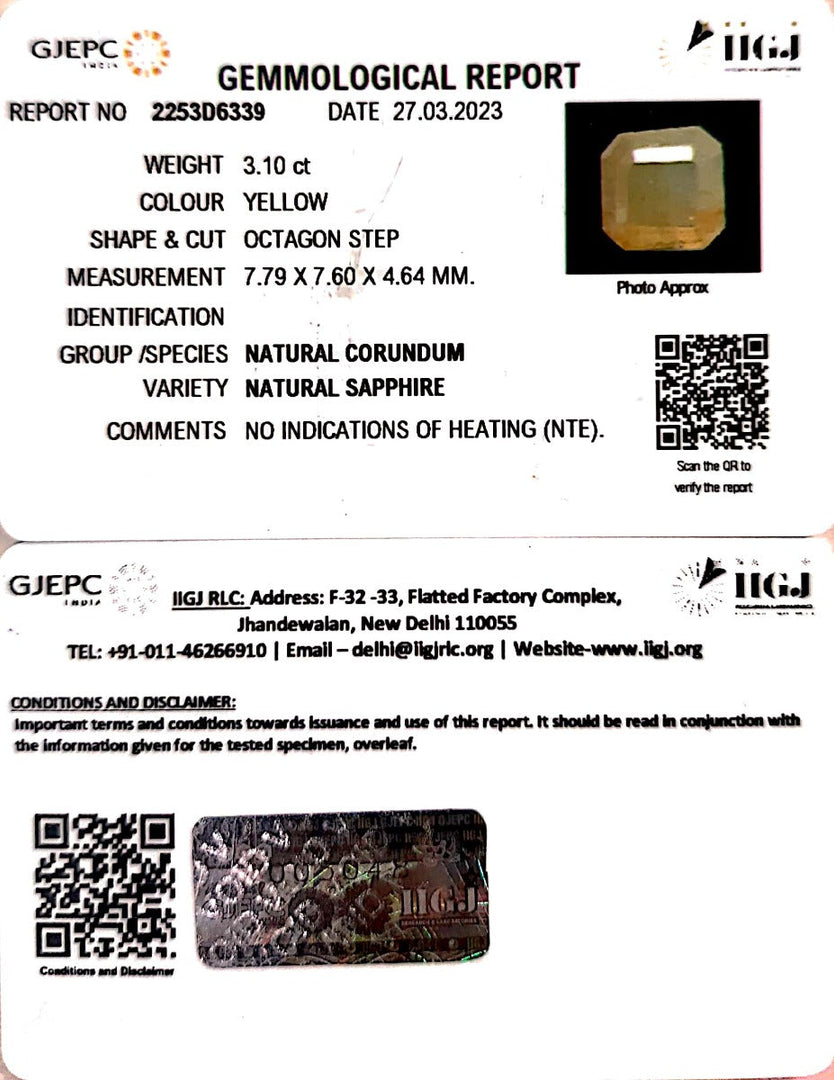 3.10/CT Natural Ceylonese Pukhraj with Govt Lab Certificate-4551