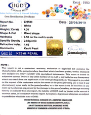 4.30/CT Keshi Pearl With Govt. Lab Report