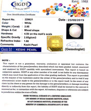 3.28/CT Keshi Pearl With Govt. Lab Report