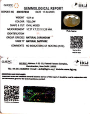 4.04/CT Natural Ceylonese Pukhraj with Govt Lab Certificate-6771