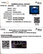 Load image into Gallery viewer, 3.08/CT Natural Blue Sapphire with Govt Lab Certificate-BLUSA9T