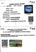Load image into Gallery viewer, 2.89/CT Natural Blue Sapphire with Govt Lab Certificate-BLUSA9S