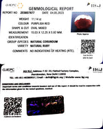 Load image into Gallery viewer, 11.14/CT Natural Indian Ruby with Govt. Lab Certificate (1221)