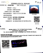 Load image into Gallery viewer, 7.56/CT Natural Indian Ruby with Govt. Lab Certificate (1221)
