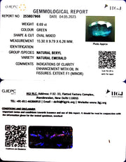 6.69/CT Natural Panna Stone with Govt. Lab Certificate (16650)