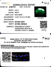 4.93/CT Natural Panna Stone with Govt. Lab Certificate (1221)