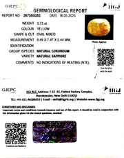3.73/CT Natural Ceylonese Pukhraj with Govt Lab Certificate (4551)