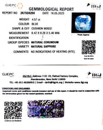 Load image into Gallery viewer, 4.57/CT Natural Blue Sapphire with Govt Lab Certificate (4551)