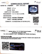 Load image into Gallery viewer, 2.71/CT Natural Blue Sapphire with Govt Lab Certificate (4551)