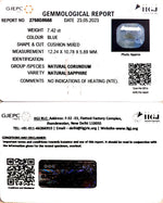 Load image into Gallery viewer, 7.42/CT Natural Blue Sapphire with Govt Lab Certificate (4551)