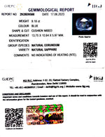 Load image into Gallery viewer, 9.18/CT Natural Blue Sapphire with Govt Lab Certificate (6771)