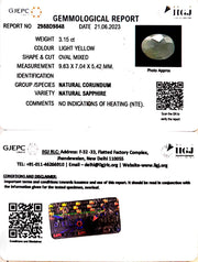 3.15/CT Natural Ceylonese Pukhraj with Govt Lab Certificate (6771)