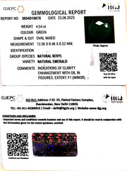 4.54/CT Natural Panna Stone with Govt. Lab Certificate (3441)