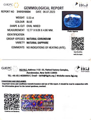 5.53/CT Natural Blue Sapphire with Govt Lab Certificate (8991)