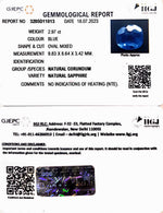 Load image into Gallery viewer, 2.97/CT Natural Blue Sapphire with Govt Lab Certificate (8991)