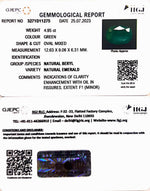 Load image into Gallery viewer, 4.95/CT Natural Panna Stone with Govt. Lab Certificate (34410)