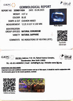 Load image into Gallery viewer, 4.07/CT Natural Blue Sapphire with Govt Lab Certificate-BLUSA9W