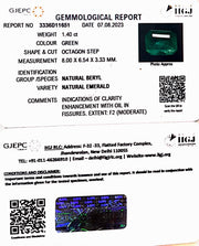 1.40/CT Natural Panna Stone with Govt. Lab Certificate (12210)