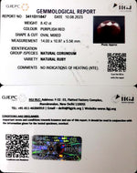 Load image into Gallery viewer, 8.42/CT Natural Indian Ruby with Govt. Lab Certificate (1221)