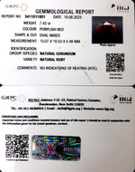 Load image into Gallery viewer, 7.42/CT Natural Indian Ruby with Govt. Lab Certificate (1221)