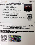 Load image into Gallery viewer, 7.33/CT Natural Indian Ruby with Govt. Lab Certificate (1221)