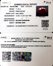 11.76/CT Natural Neo Burma Ruby with Govt. Lab Certificate (4551)