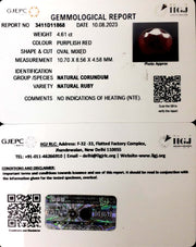 4.61/CT Natural Neo Burma Ruby with Govt. Lab Certificate (4551)