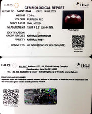 7.34/CT Natural Neo Burma Ruby with Govt. Lab Certificate (4551)