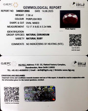 7.57/CT Natural Neo Burma Ruby with Govt. Lab Certificate (3441)