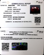 4.94/CT Natural Neo Burma Ruby with Govt. Lab Certificate (4551)