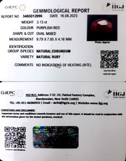 3.13/CT Natural Neo Burma Ruby with Govt. Lab Certificate (4551)