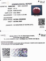 Load image into Gallery viewer, 4.91/CT Natural Indian Ruby with Govt. Lab Certificate (1221)