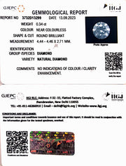 0.34/Cents Natural Diamond with Govt. Lab Certificate