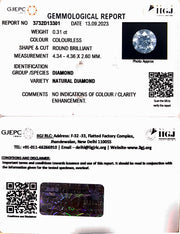 0.31/CT Natural Diamond with Govt. Lab Certificate