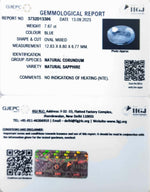 Load image into Gallery viewer, 7.67/CT Natural Blue Sapphire with Govt Lab Certificate (23310)
