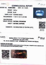 Load image into Gallery viewer, 3.68/Carat Natural Blue Sapphire with Govt Lab Certificate-BLUSA9V