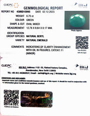 6.70/CT Natural Panna Stone with Govt. Lab Certificate (6771)