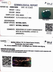 5.48/CT Natural Panna Stone with Govt. Lab Certificate (34410)