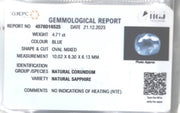 4.71/Carat Natural Blue Sapphire with Govt Lab Certificate (BLUSA9T)