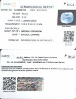 Load image into Gallery viewer, 4.63/CT Natural Blue Sapphire With Govt Lab Certificate