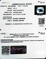 Load image into Gallery viewer, 4.97/CT Natural White Sapphire with Govt Lab Certificate