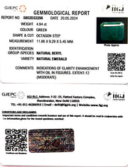 4.94/CT Natural Panna Stone with Govt. Lab Certificate-2331
