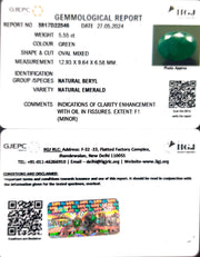 5.56/CT Natural Panna Stone with Govt. Lab Certificate
