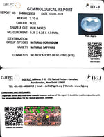 Load image into Gallery viewer, 3.10/CT Natural Blue Sapphire with Govt Lab Certificate-4551
