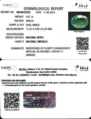 4.67/CT Natural Panna Stone with Govt. Lab Certificate-23310